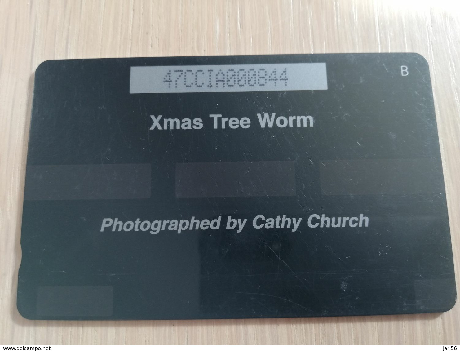 CAYMAN ISLANDS  CI $ 10,-  CAY-47A  CONTROL NR 47CCIA  CHRISTMAS TREE WORM      Fine Used Card  ** 3092** - Cayman Islands