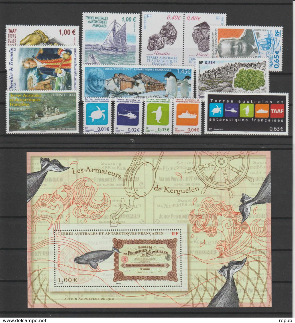 TAAF Année Complète 2013 Sans Carnet De Voyage 641 à 660 Et 677 à 685 ** MNH - Full Years