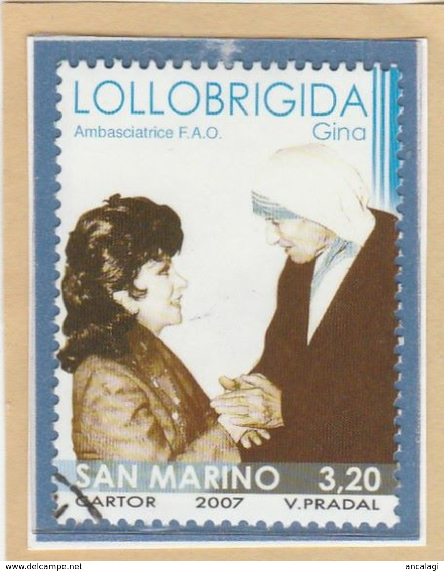 RSM Fr. USATI 087a - San Marino 2007 - "GINO LOLLOBRIGIDA" 1v. € 3,20 - Gebraucht