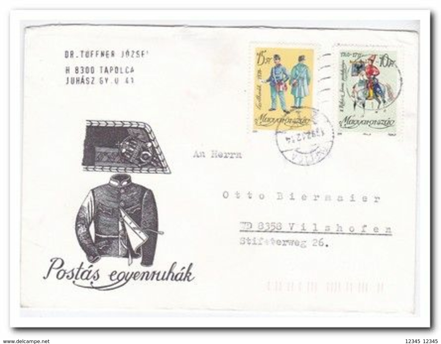 1992, Letter From Tapolca To Vilshofen Germany, Post Uniforms - Covers & Documents