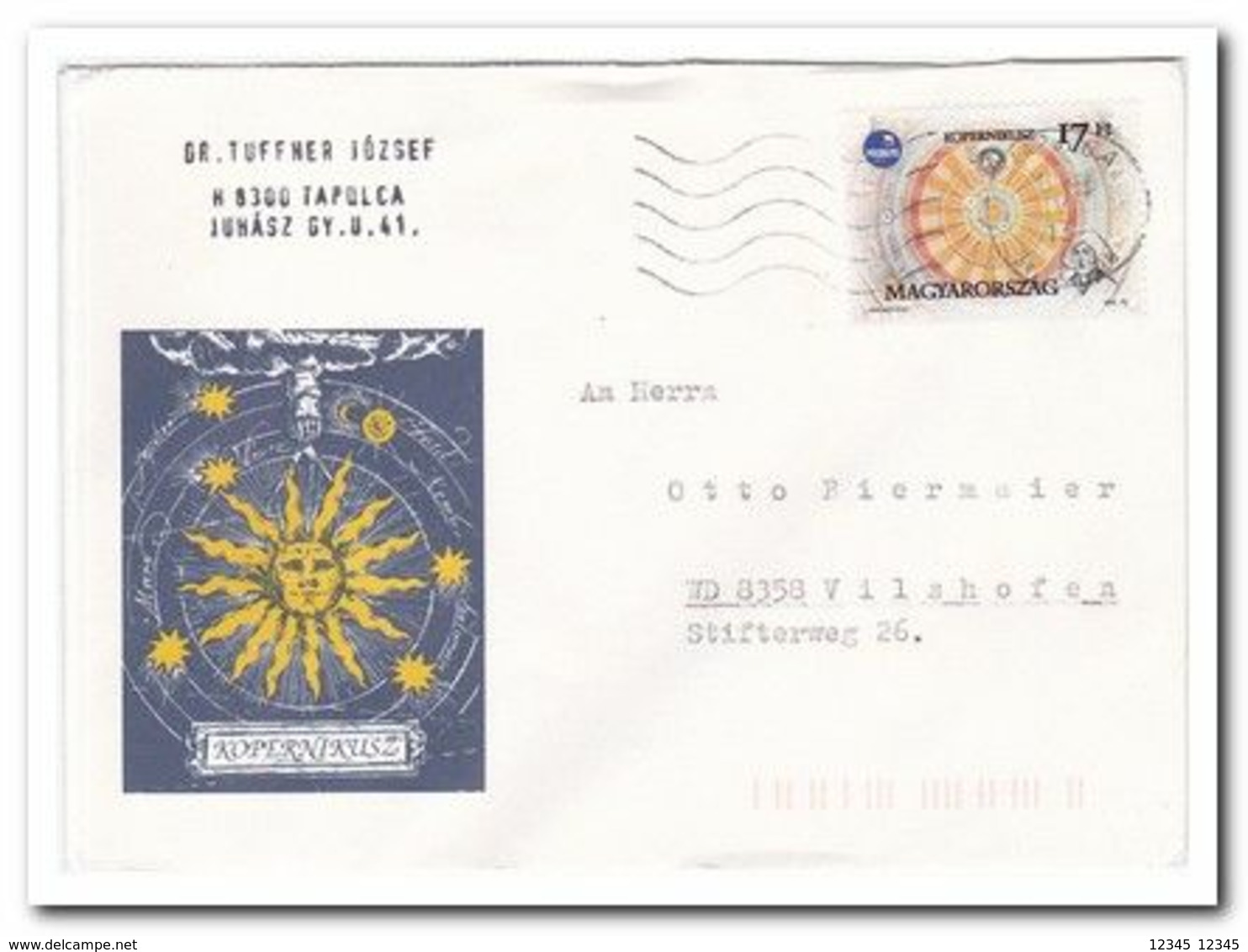 1993, Letter From Tapolca To Vilshofen Germany, Kopernikus - Storia Postale