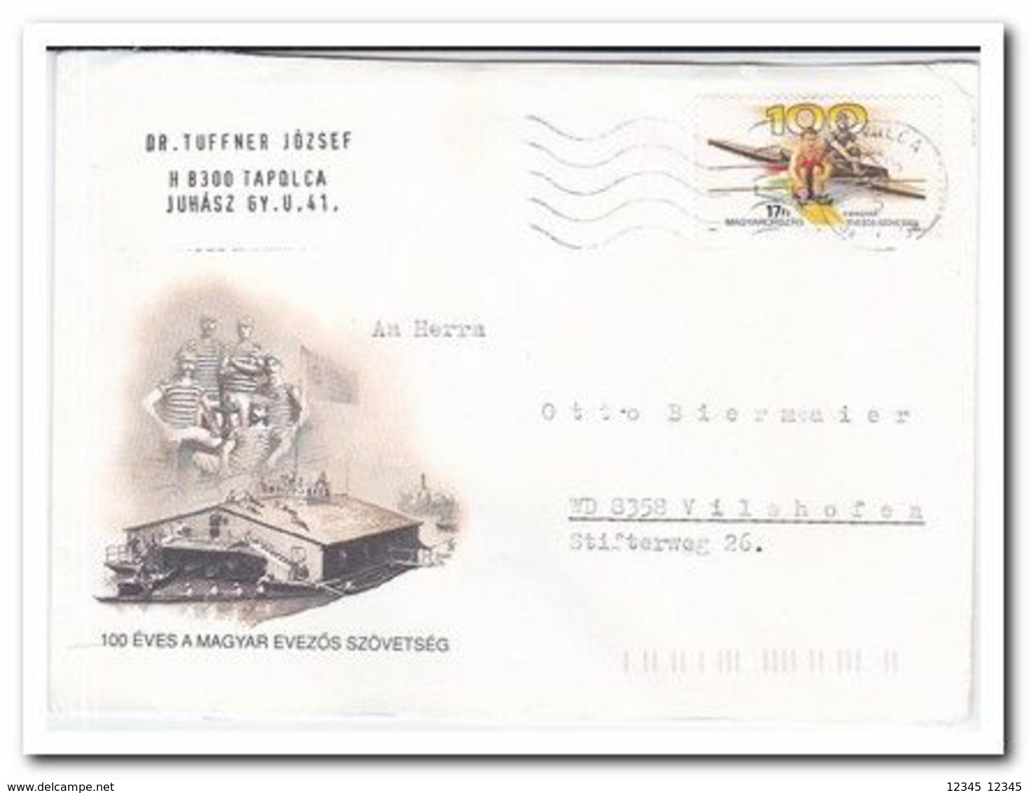 1993, Letter From Tapolca To Vilshofen Germany, Rowing - Briefe U. Dokumente