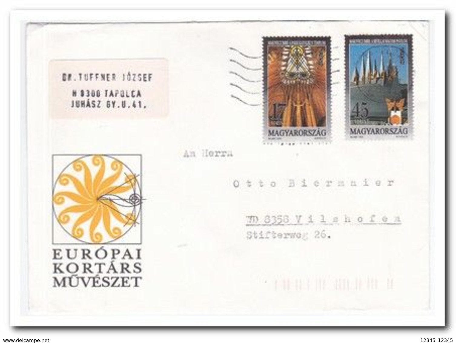 1993, Letter From Tapolca To Vilshofen Germany, Europe - Lettres & Documents