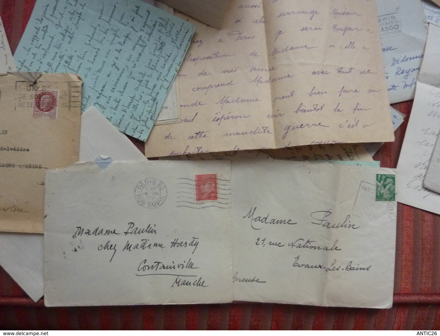 LOT CORRESPONDANCE LETTRES MANUSCRITES GUERRE 39-45 MADAME PAULIN - 1939-45