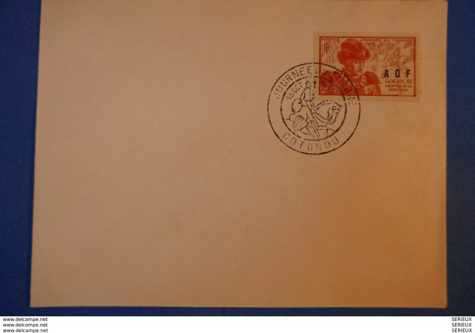 340 BENIN BELLE LETTRE 1945 AOF COTONOU JOURNEE DU TIMBRE - Storia Postale