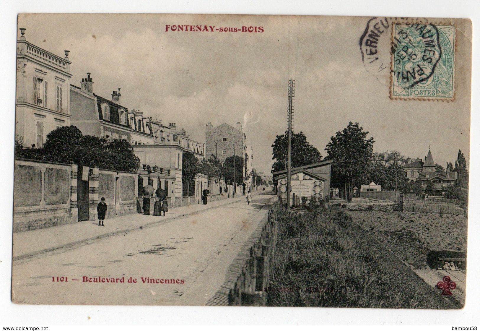 FONTENAY SOUS BOIS (VAL DE MARNE) * BOULEVARD DE VINCENNES * Carte N° 1101 * PONTS ET CHAUSSEES * SERVICE DES EGOUTS - Chevilly Larue