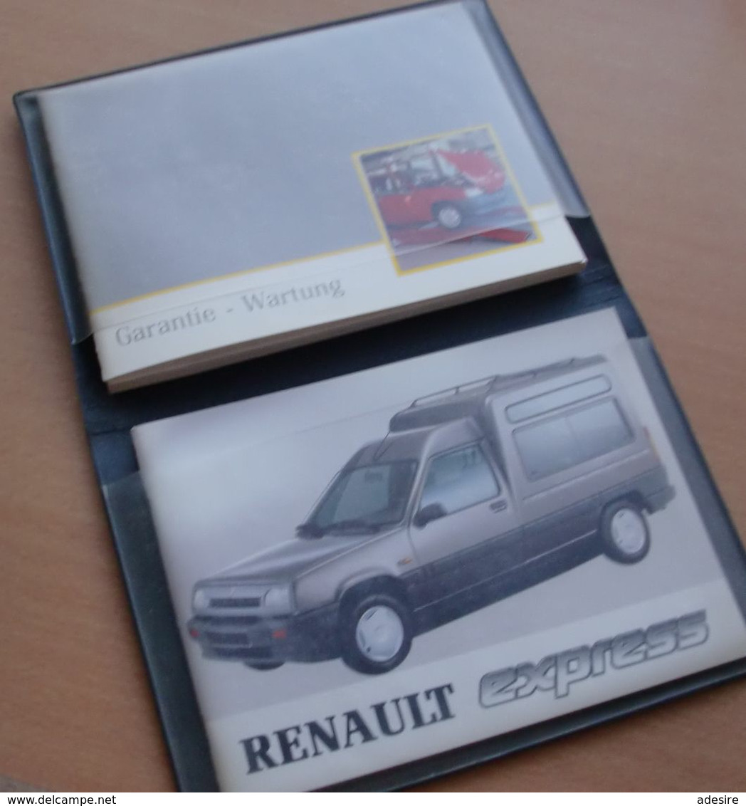 RENAULT EXPRESS (Bedienungs Und Wartungsanleitung, Werkstattennetz, Garantie + Wartung), 3 Bücher In Dazugehöriger Mappe - Reparaturanleitungen