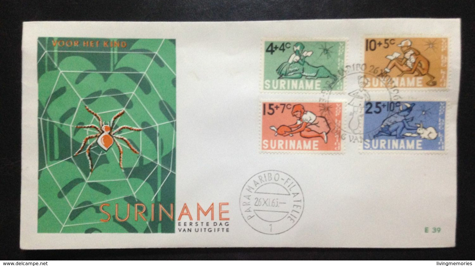 Suriname,  Uncirculated FDC, « Monkeys », « Rabbits », « Turtles », « Spiders », 1965 - Donkeys