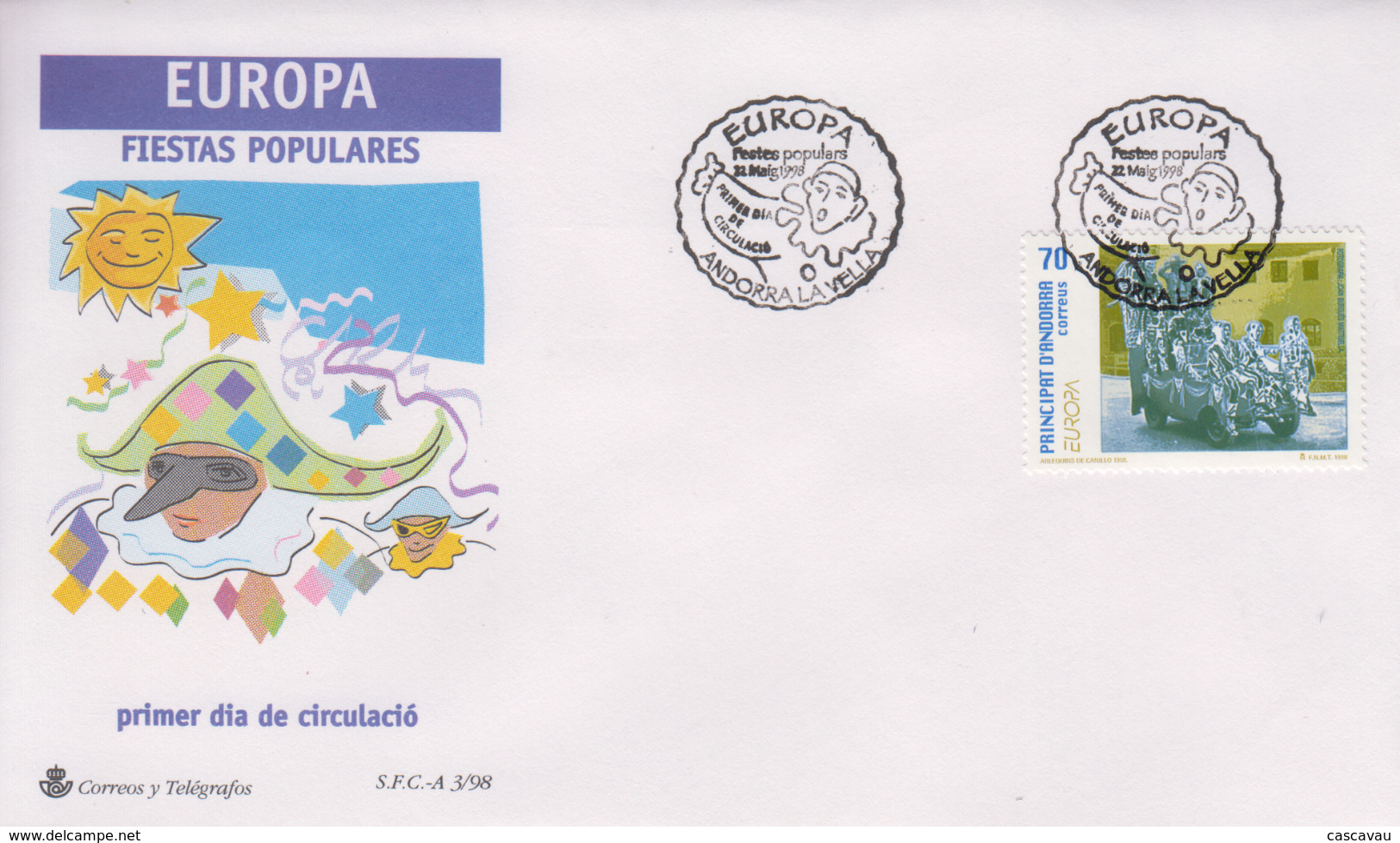 Enveloppe  FDC  1er  Jour   ANDORRA   ANDORRE     EUROPA    1998 - Other & Unclassified