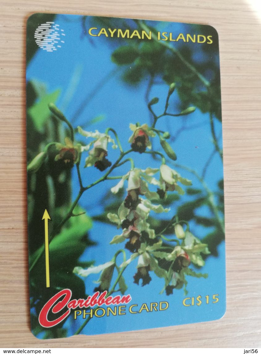 CAYMAN ISLANDS  CI $ 15,-  CAY-64C  CONTROL NR 64CCIC   ORCHIDS WILD BANANA       Fine Used Card  ** 3101** - Cayman Islands