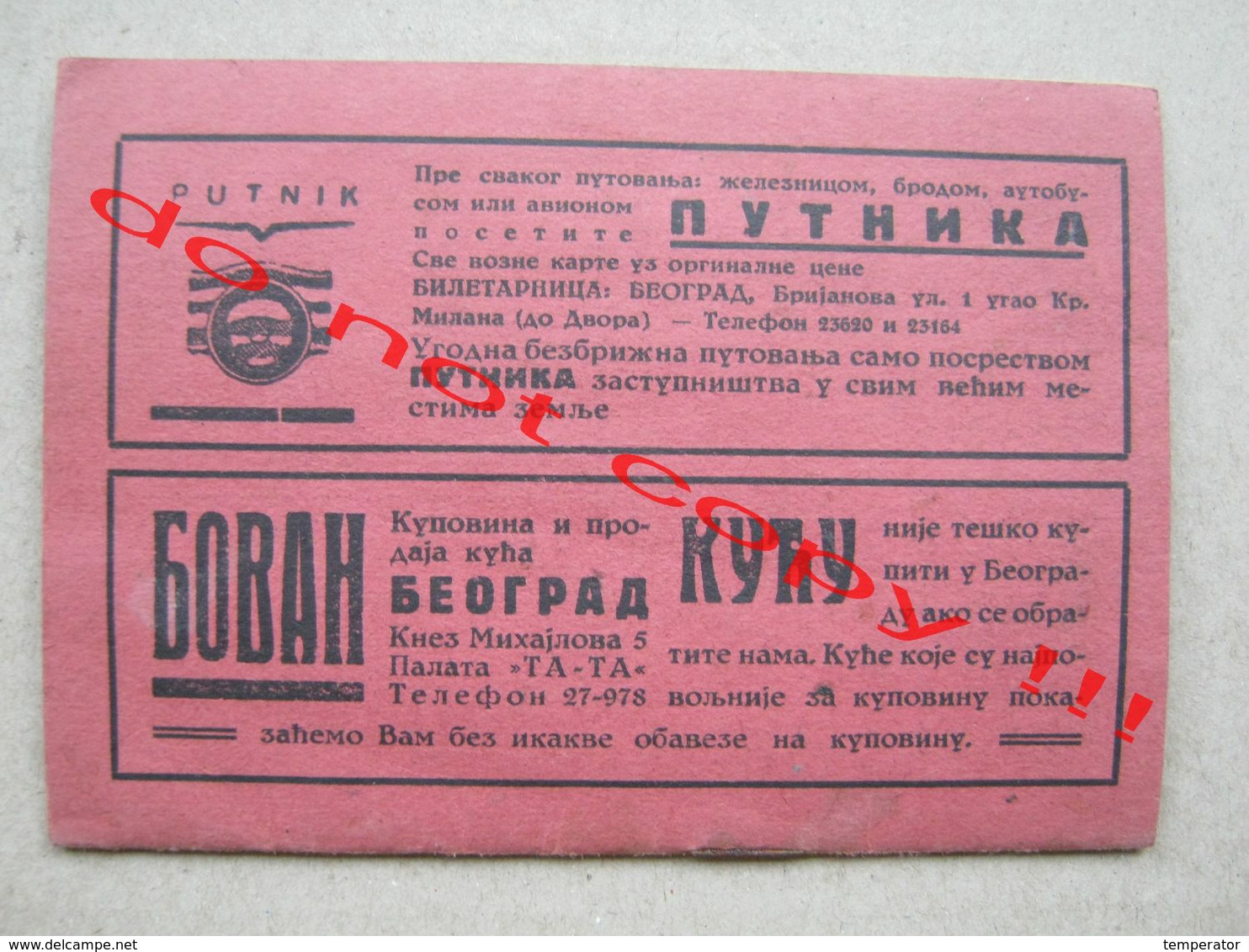 Kingdom of Yugoslavia / Railway timetable,train schedules,buses,boats and air traffic with pricelist and map ( 1940 )