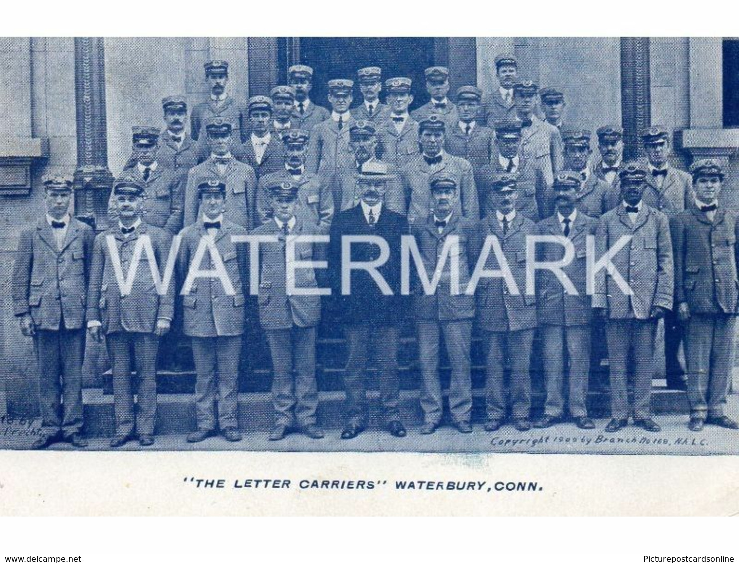 THE LETTER CARRIERS WATERBURY CONNETICUT OLD B/W POSTCARD AMERICA POSTMEN - Waterbury