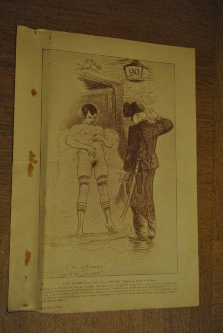 Planche Hors Serie L'arc De Triomphe Le V'la Conscrit Militaire Avec Femme Nue Sexe  D'apres Un Dessin De Willette - 1914-18