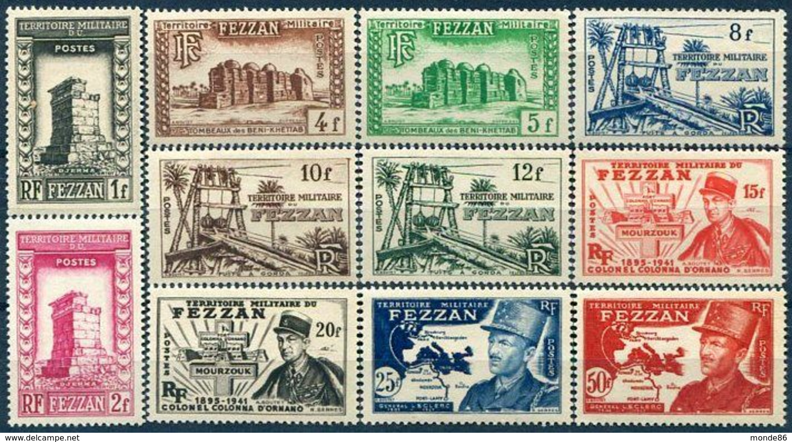 FEZZAN - Y&T  N° 43-53 ** - Unused Stamps