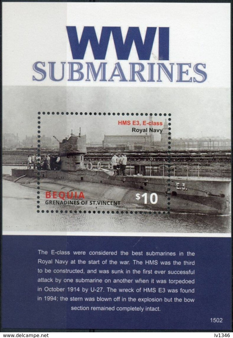 Sub42 Bequia Grenadines Of ST Vincent  Block MNH-neuf - Submarines