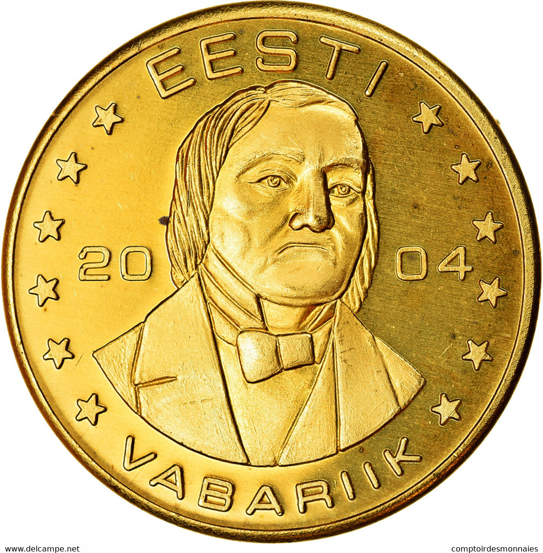 Estonia, 50 Euro Cent, 2004, Unofficial Private Coin, SPL, Laiton - Estland