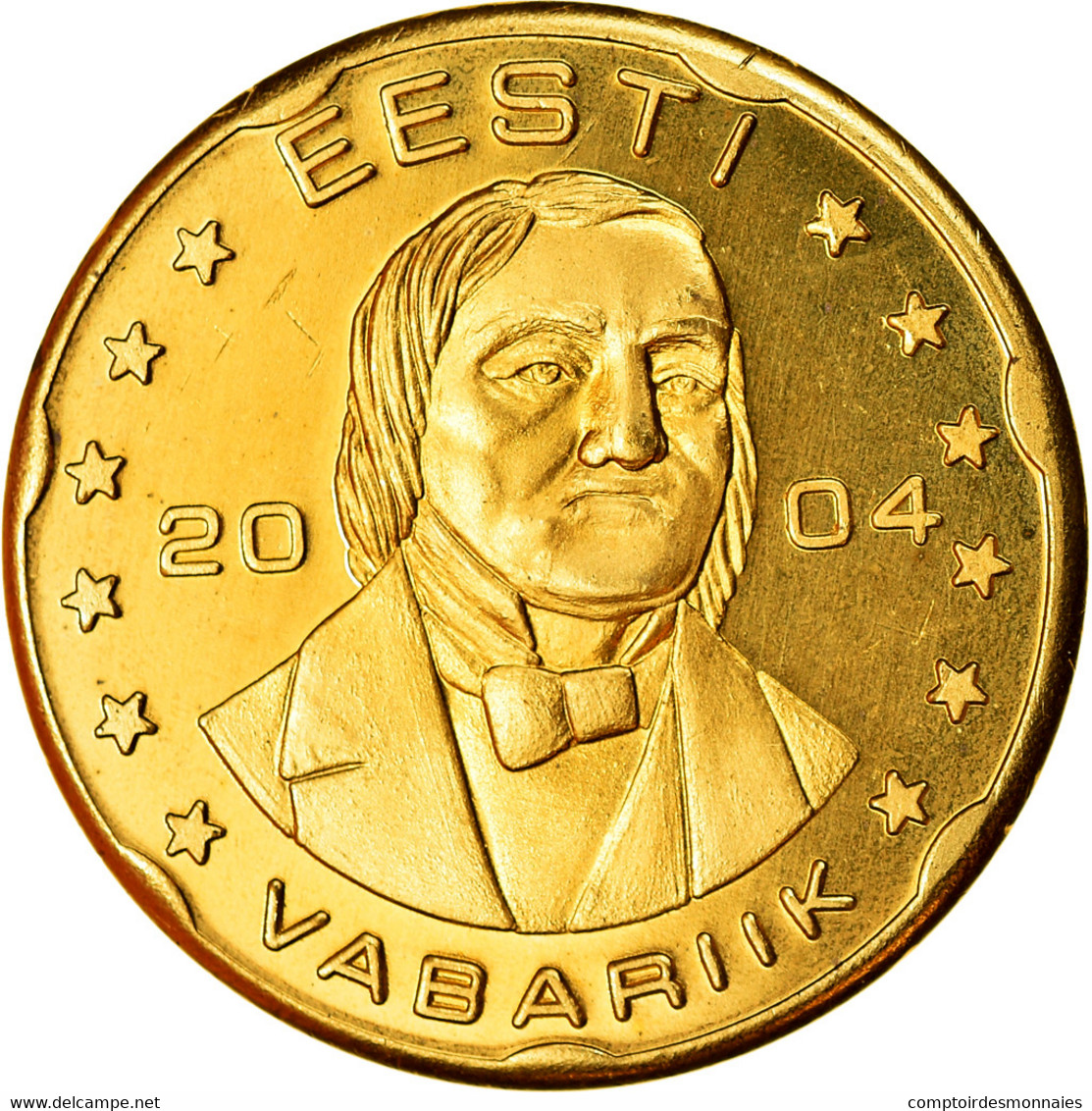 Estonia, 20 Euro Cent, 2004, Unofficial Private Coin, SPL, Laiton - Estonia