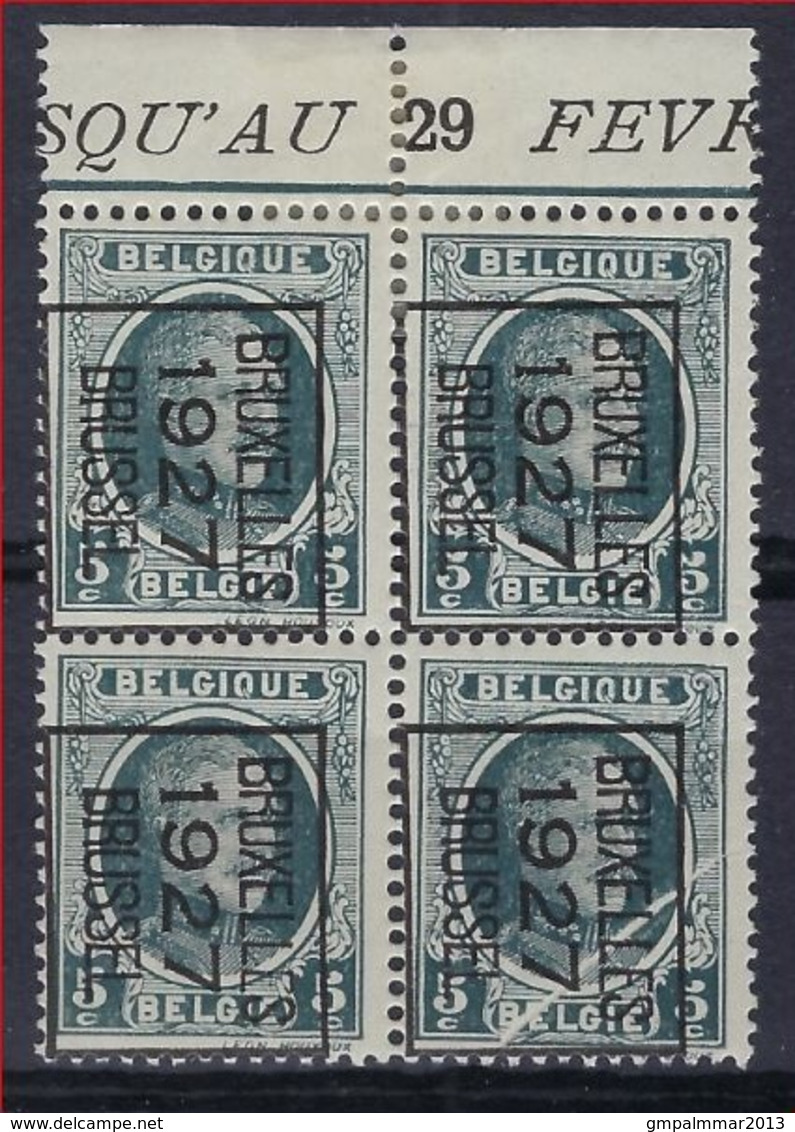 HOUYOUX Nr. 193 ** MNH TYPO Nr. 156B In Blok Van 4 Met Curiositeit " ACCORDEONPLOOI " , Zie Scan ! - Typos 1922-31 (Houyoux)