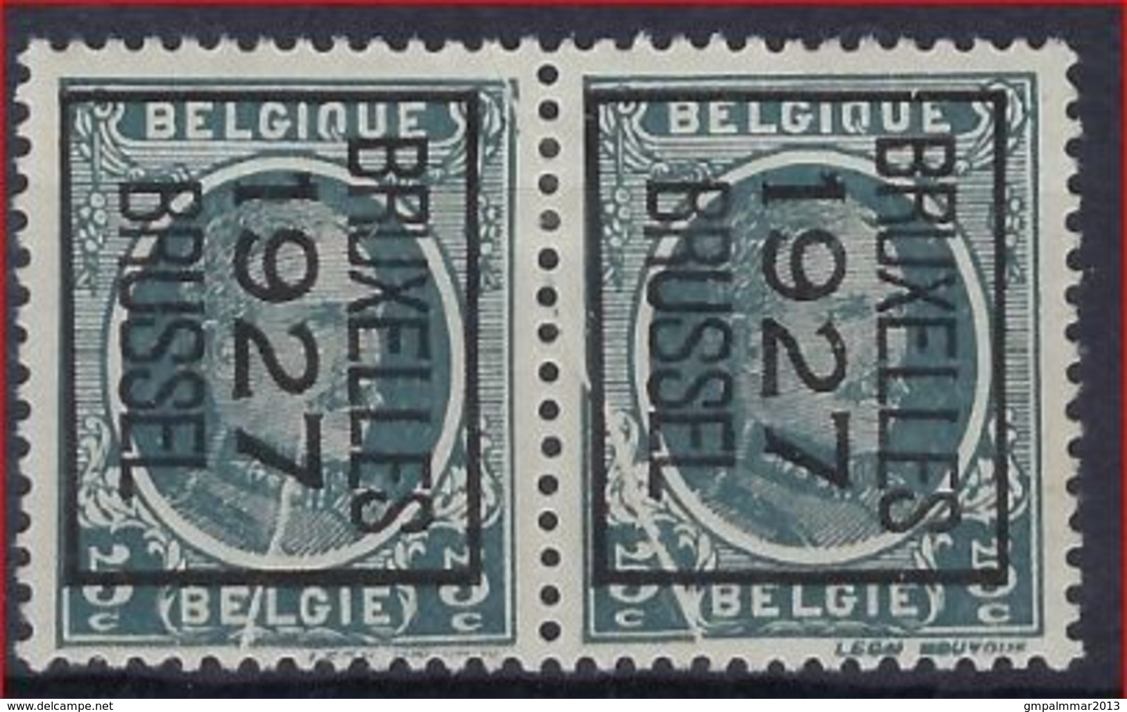 HOUYOUX Nr. 193 * MH TYPO Nr. 156B In Paar Met Curiositeit " ACCORDEONPLOOI " , Zie Scan ! - Typo Precancels 1922-31 (Houyoux)