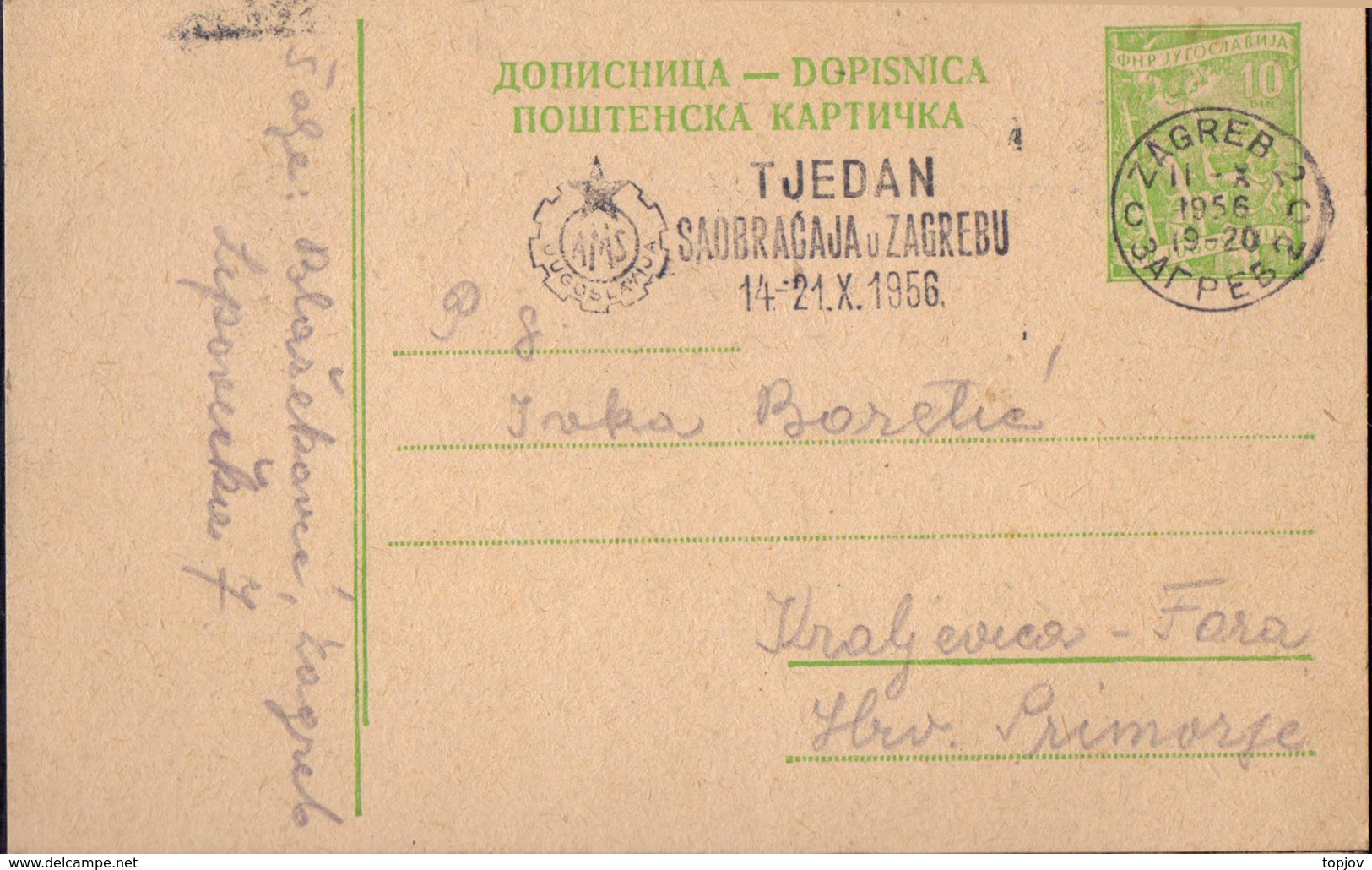 JUGOSLAVIA - TRAFIC WEEK  Mashine Postmark - Zagreb - 1956 - Other (Earth)