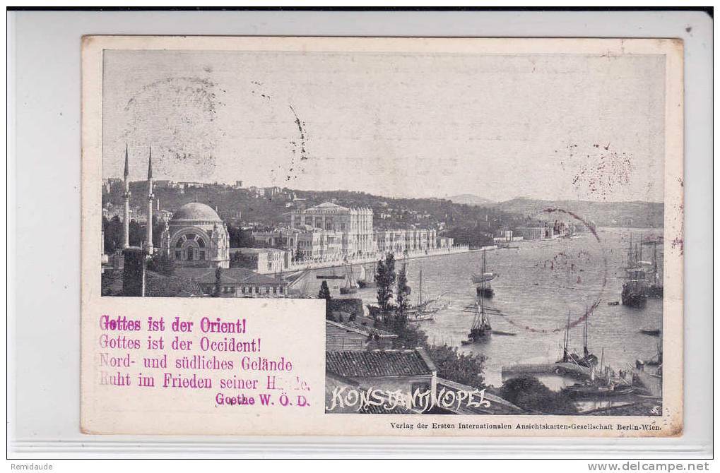 AUTRICHE - 1898 - CP (CIE INTERN. Des CARTES POSTALES ILLUSTREES) De CONSTANTINOPLE Pour BAD KISSINGEN - Levant Autrichien