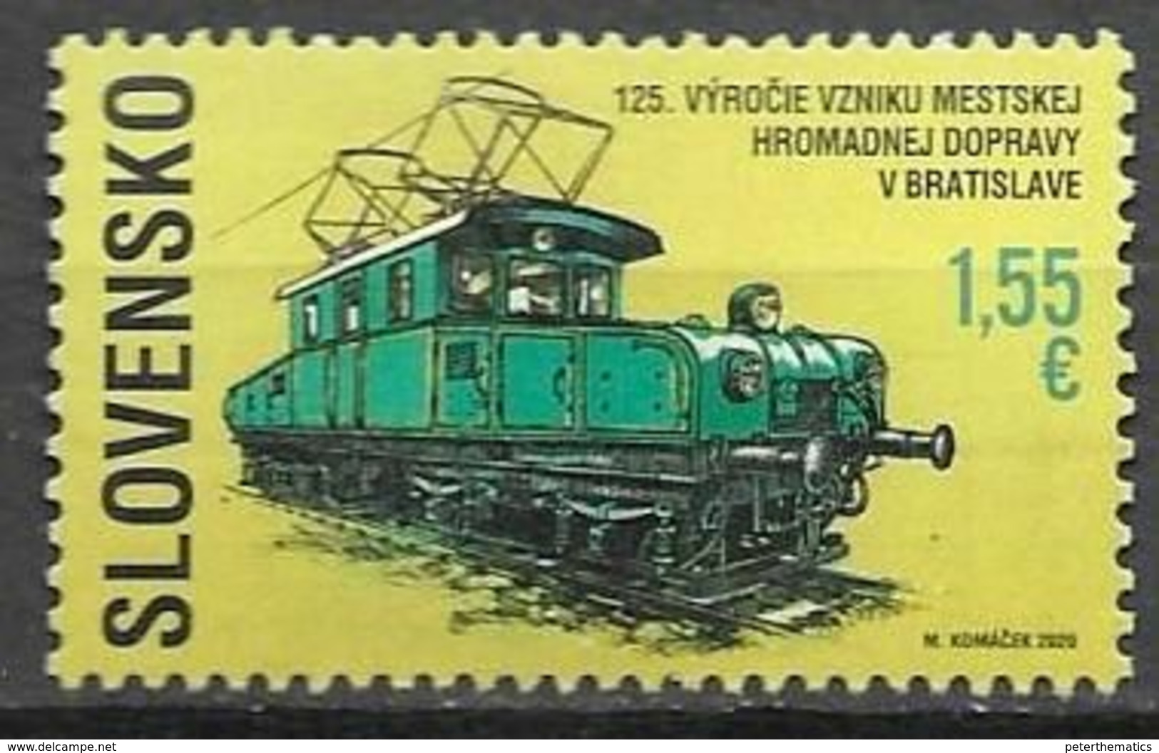 SLOVAKIA, 2020, MNH, TRAMS, TRAINS, URBAN PUBLIC TRANSPORT IN BRATISLVA,1v - Tramways