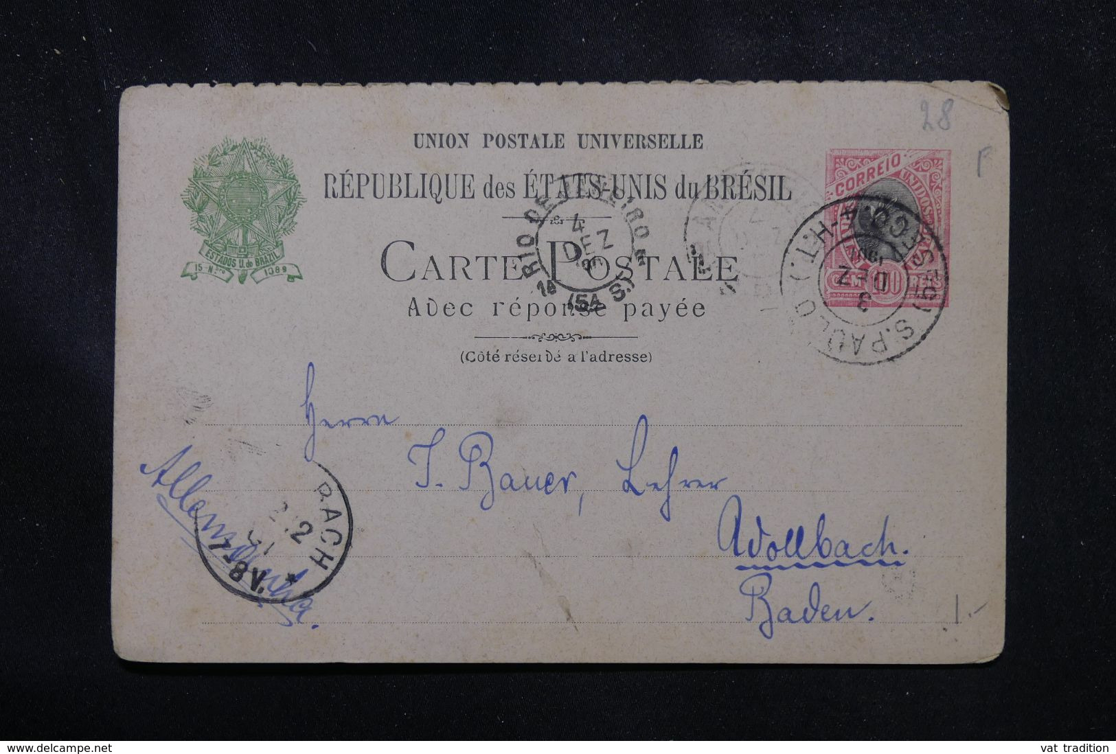 BRÉSIL - Entier Postal De Sao Paulo En 1901 Pour L 'Allemagne - L 70291 - Entiers Postaux