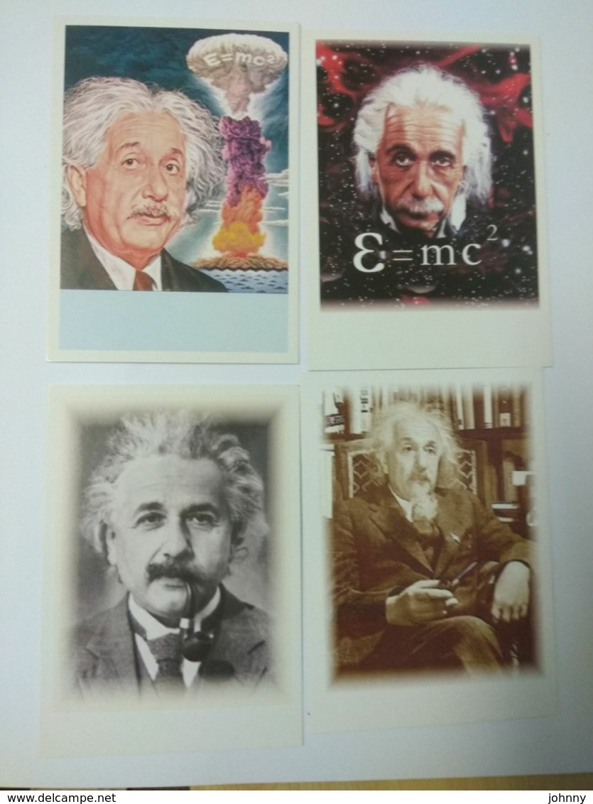 EINSTEIN 4 POSTCARDS UNUSED - Nobel Prize Laureates