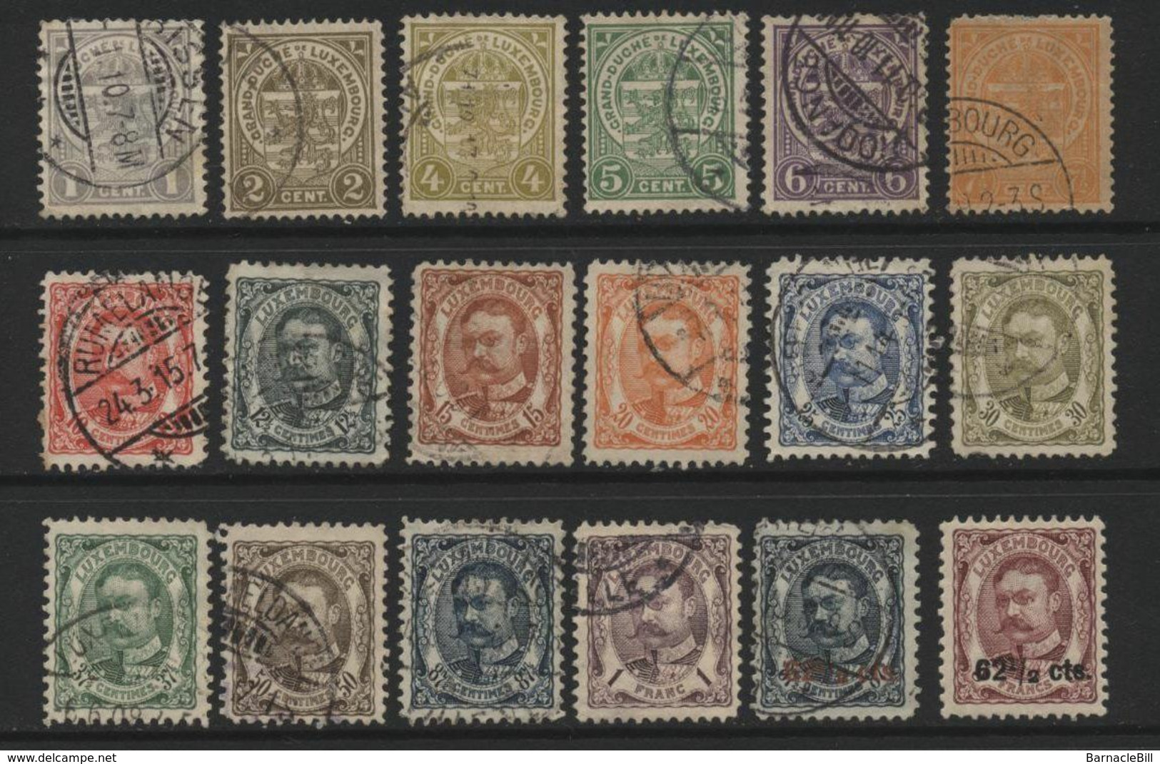 Luxembourg (12) 1906 & 1907 William IV & Coat Of Arms. 18 Different Stamps - 1906 Guglielmo IV