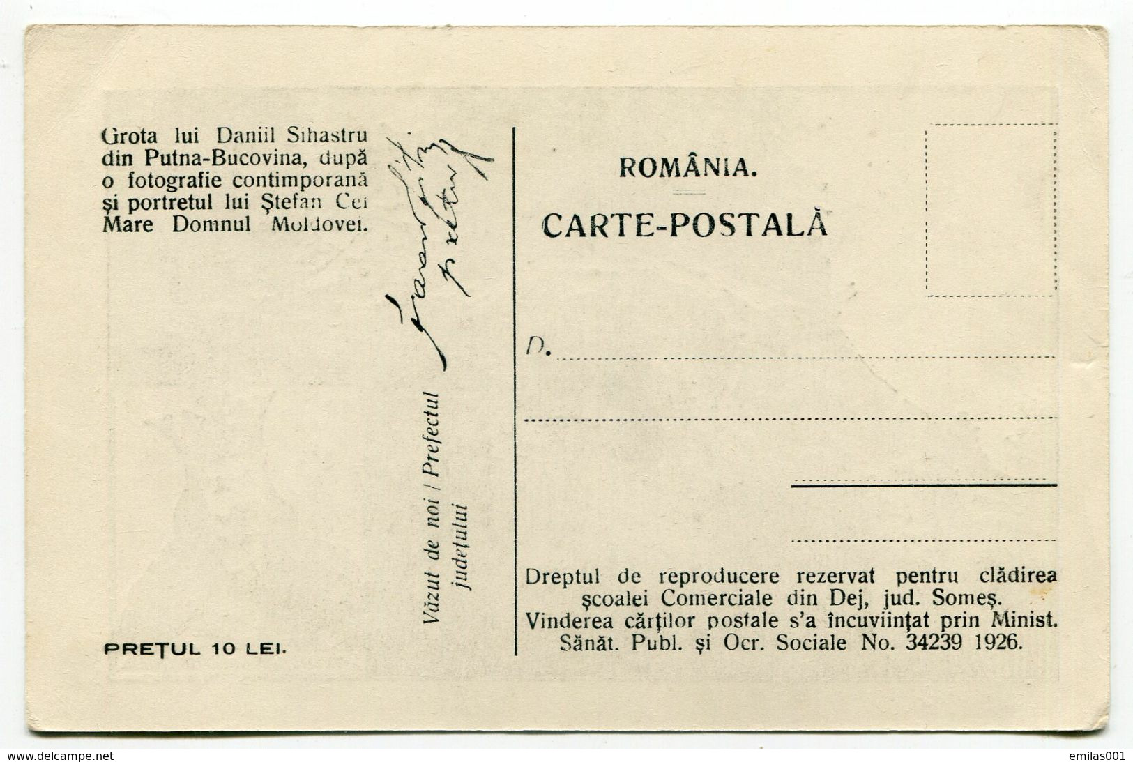 ROMANIA - STEFAN CEL MARE Si Grota Lui Daniil Sihastru - CP Colecta . - Rumania