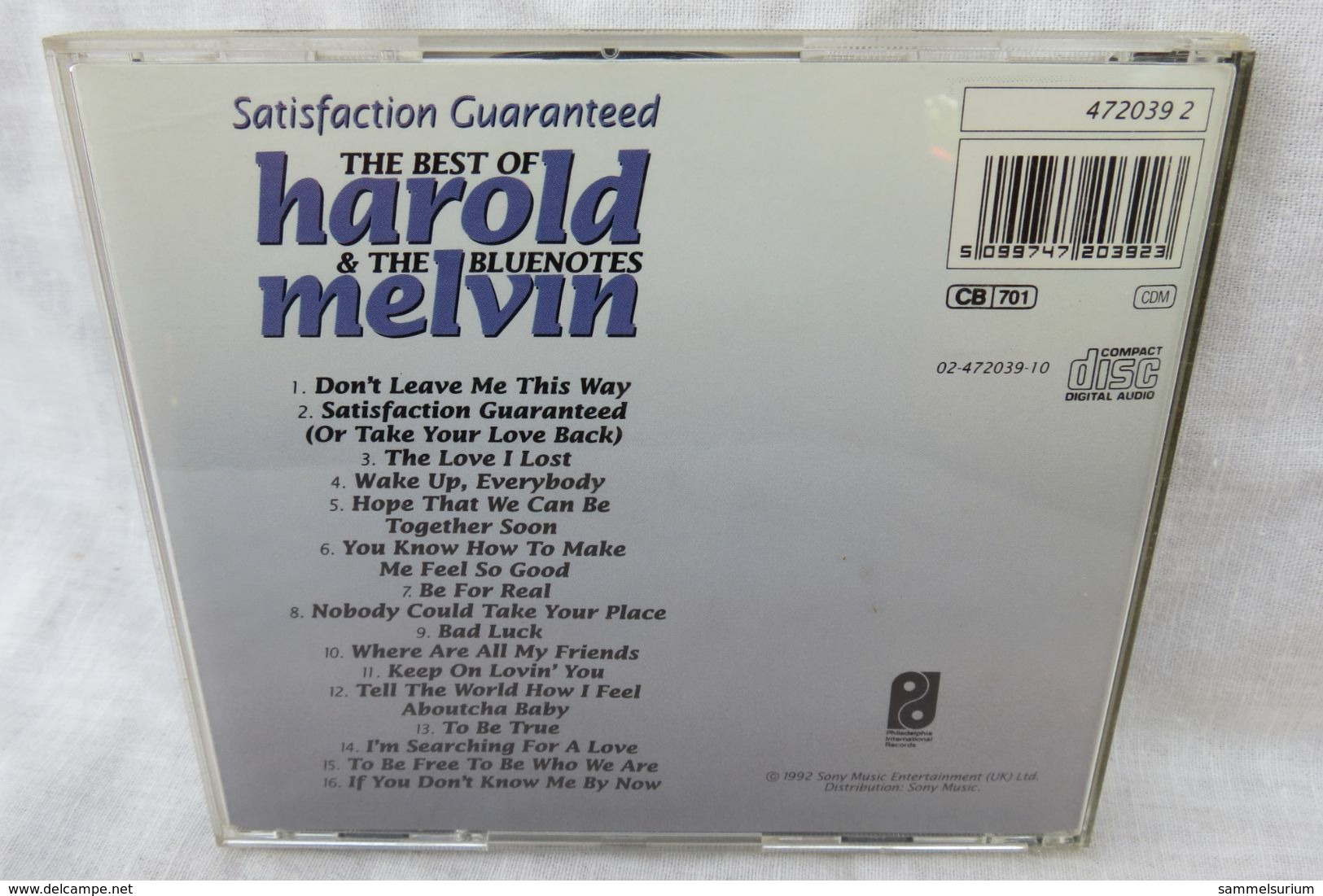CD "Harold Melvin & The Bluenotes" The Best Of, Satisfaction Guaranteed - Soul - R&B