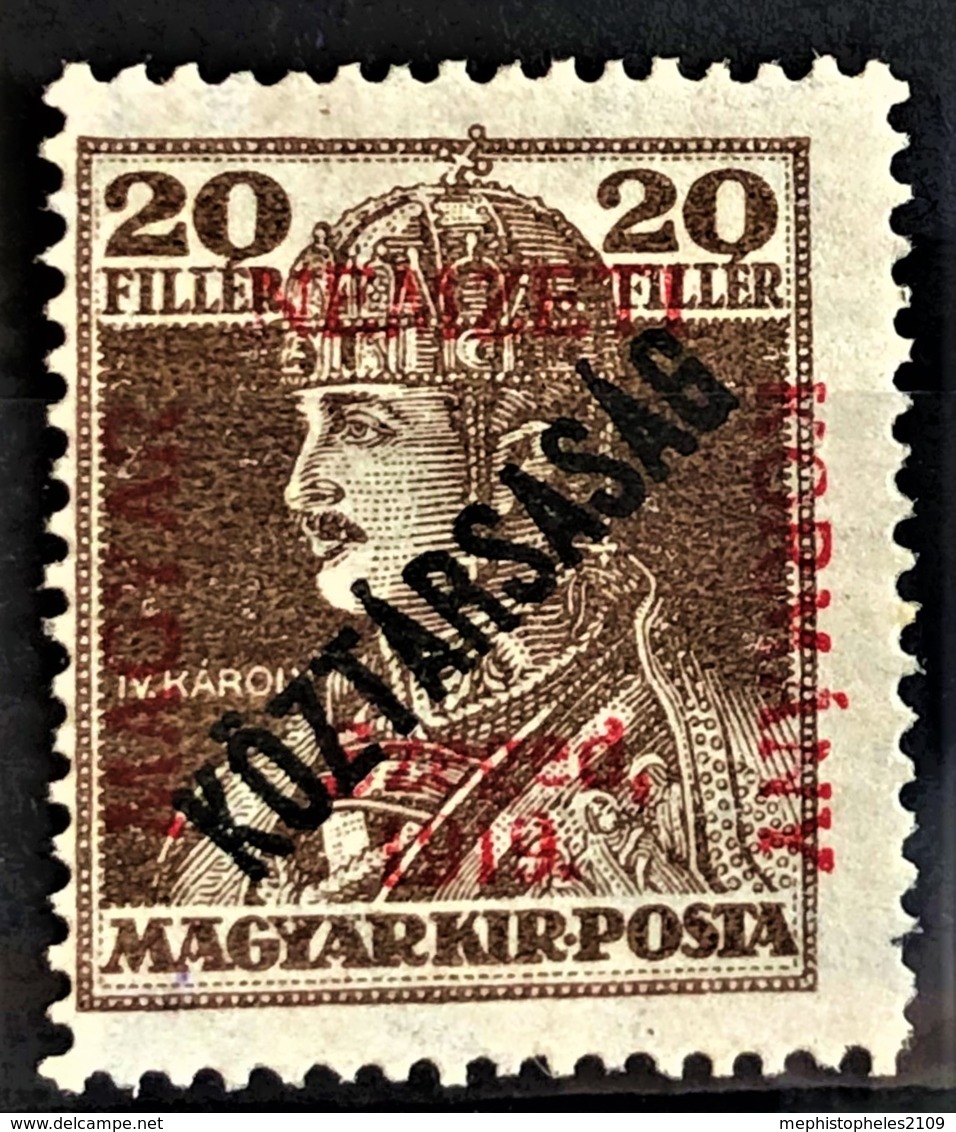 HUNGARY 1919 - MLH - Sc# 11N28 - 20f - Unused Stamps