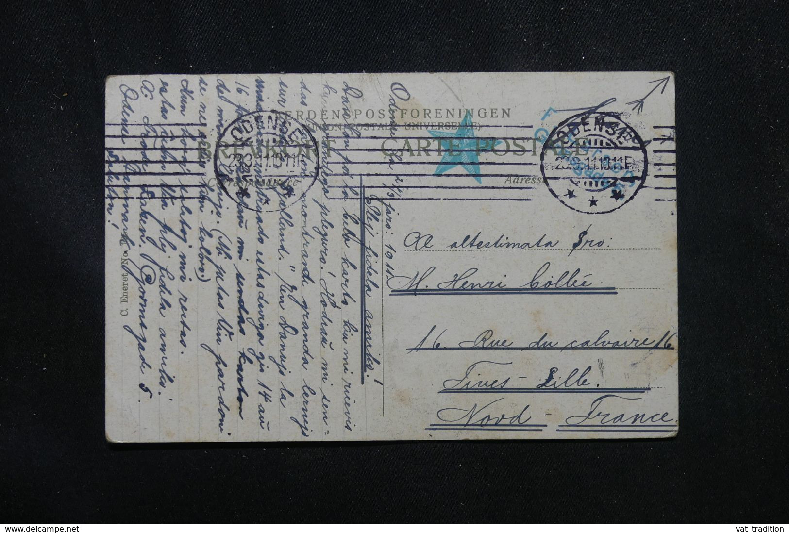 DANEMARK - Affranchissement De Copenhague Sur Carte Postale Pour La France En 1911 , écrite En Espéranto - L 70410 - Covers & Documents