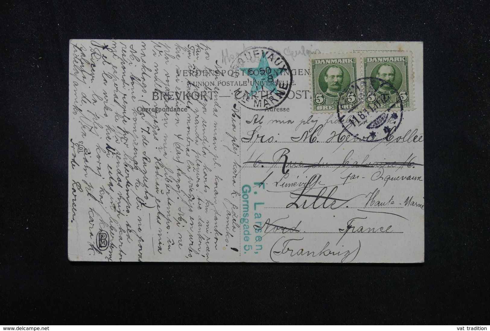 DANEMARK - Affranchissement De Odense Sur Carte Postale Pour La France En 1911 , écrite En Espéranto - L 70413 - Briefe U. Dokumente