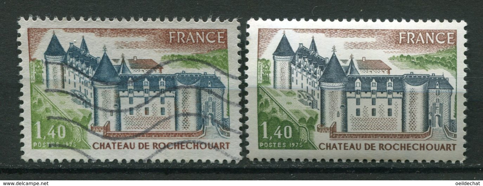 19373 FRANCE N°1809 °(Maury) 1F40 Toit Bleu Ciel Au Lieu De Noir Et Couleurs Plus Claires + Normal (non Fourni) 1974  TB - Oblitérés