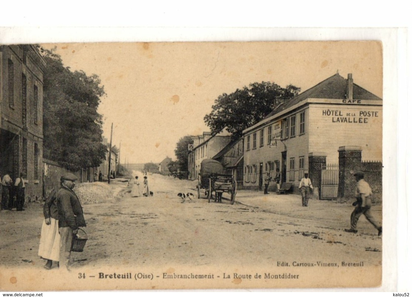 BRETEUIL  /     EMBRANCHEMENT  LA ROUTE DE MONDIDIER    HOTEL DE LA POSTE  LAVALLEE - Breteuil