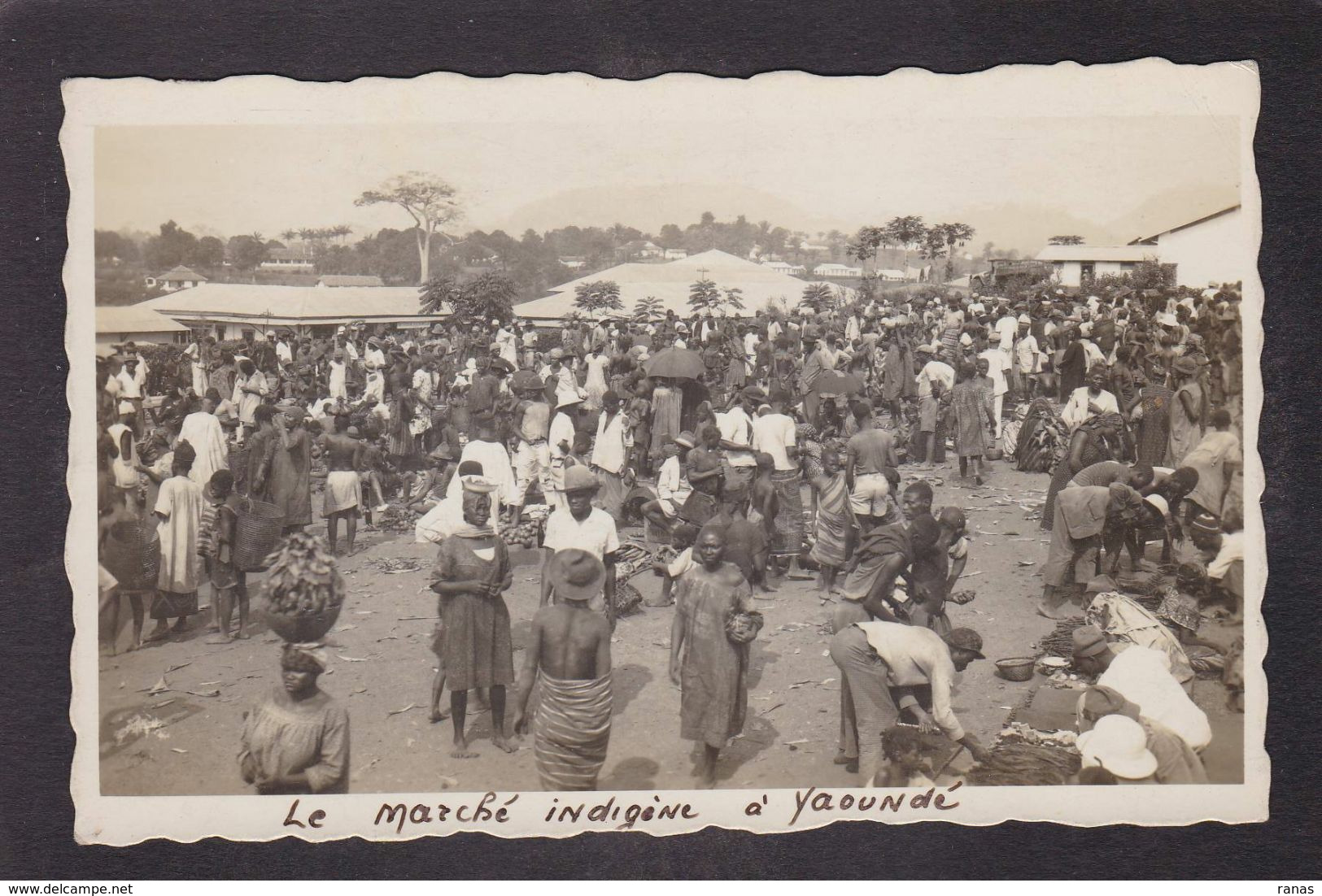 CPA Cameroun Yaoundé Marché Market écrite Carte Photo - Kamerun