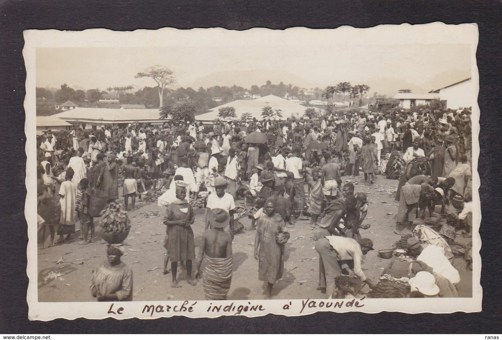 CPA Cameroun Yaoundé Marché Market écrite Carte Photo - Cameroun