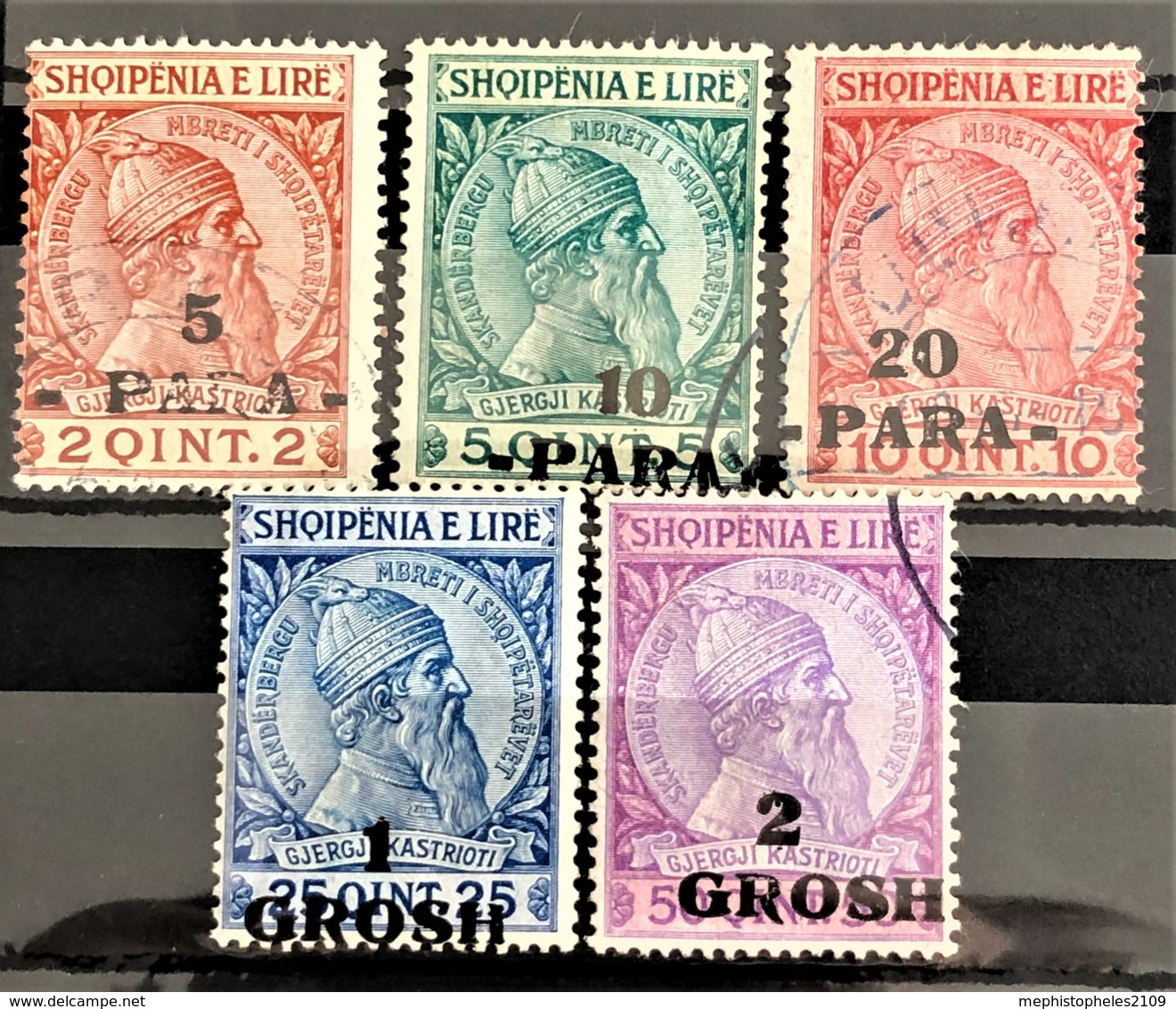 ALBANIA 1914 - Canceled - Mi 41, 42, 43, 44, 45 - Albanien