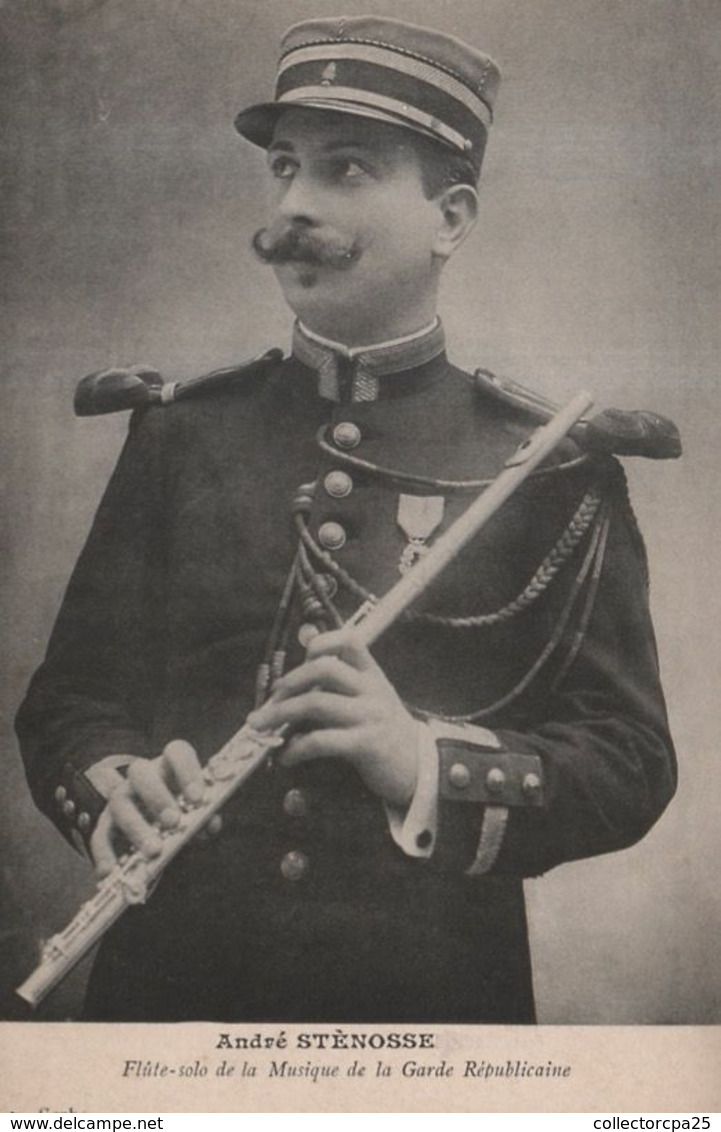 Paris - André Stènosse - Flûte Solo De La Musique De La Garde Républicaine ( Musicien Militaire ) - RARE ! - Characters