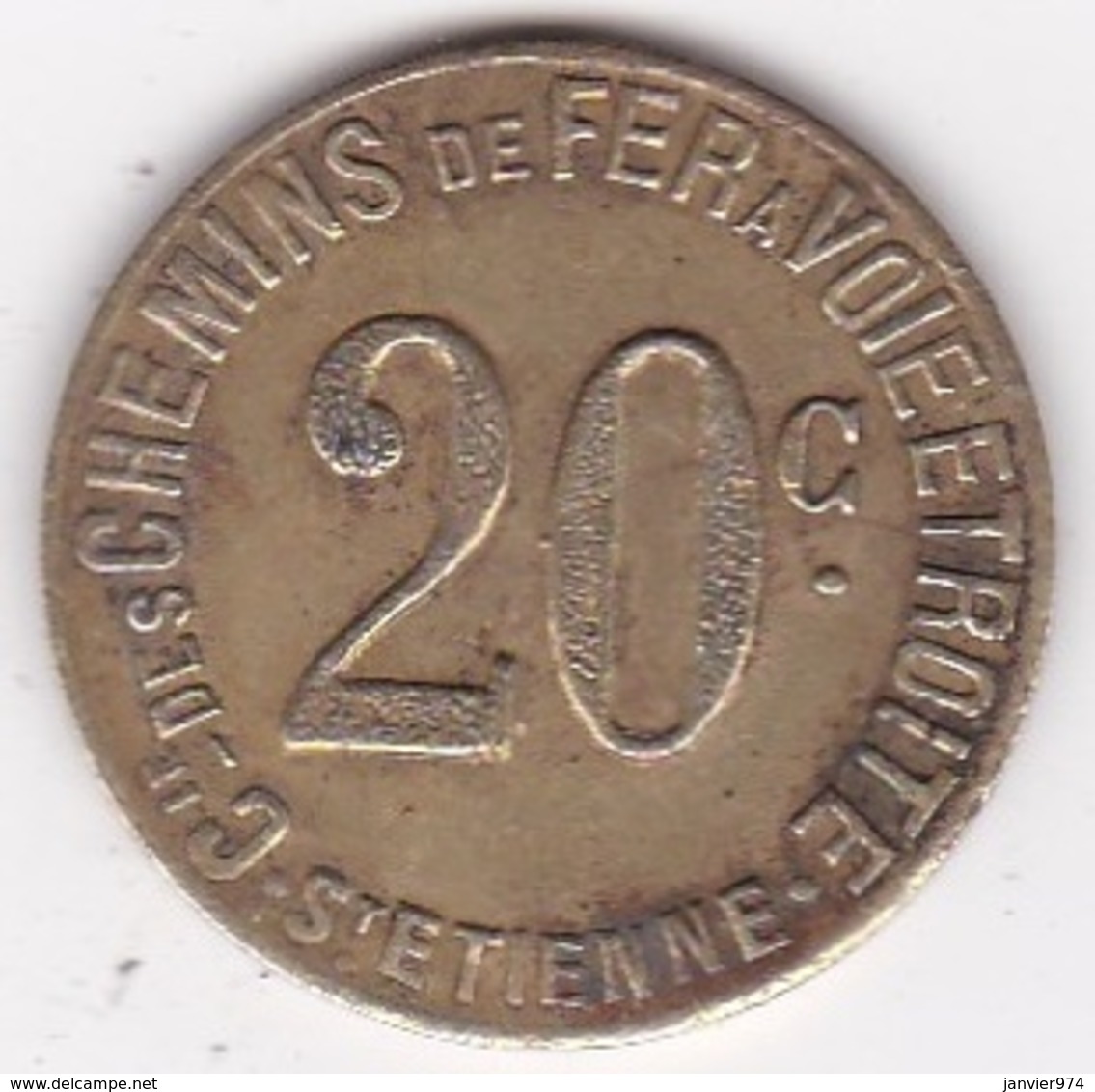 42 - LOIRE. Saint-Etienne. Chemin De Fer à Voie Etroite. 20 Centimes - Frappe Monnaie - Monedas / De Necesidad