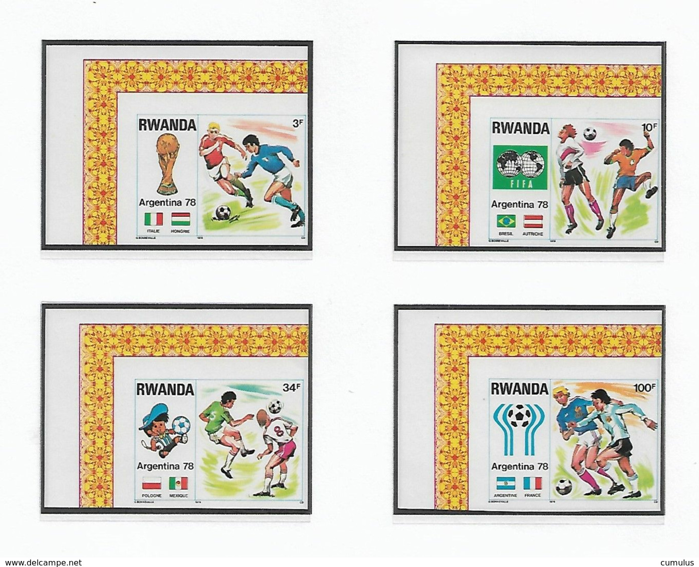 COB N° 881/888 Coupe Du Monde De Football En Argentine  Non Dentelé Côte 21.00 € XX MNH - Nuevos