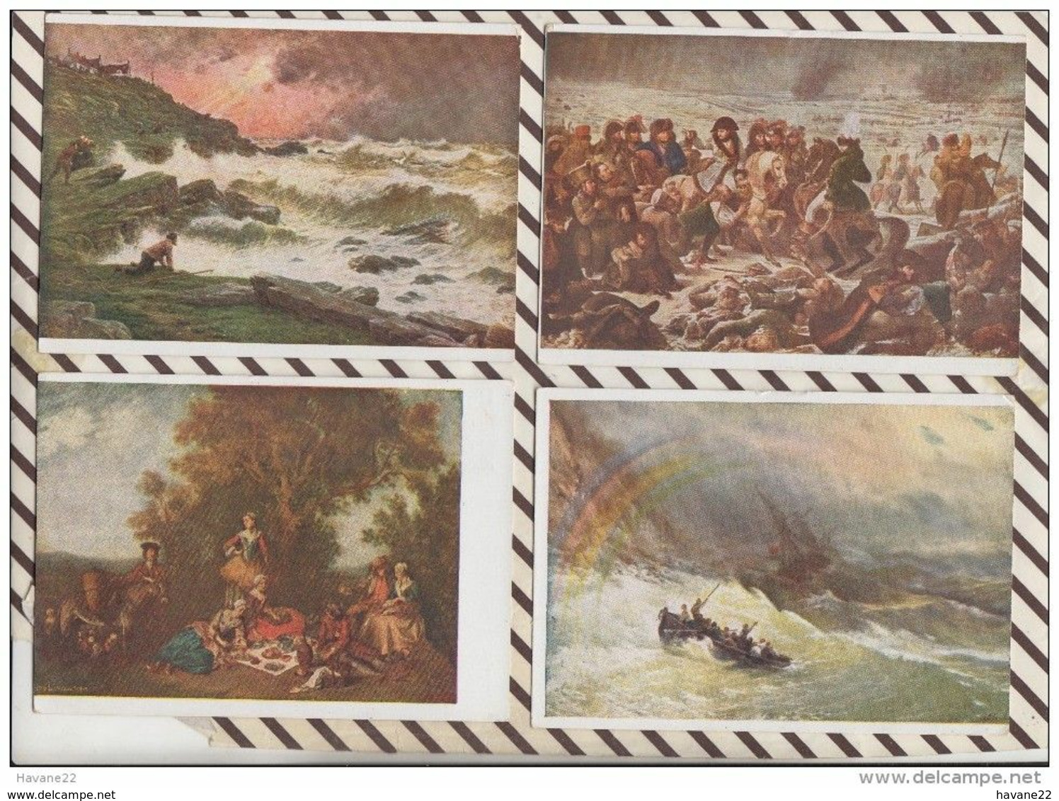 4AG1768 Lot De 8 Cartes TABLEAUX UNION NATIONALE DES GAZES DE GUERRE 2  SCANS - Pittura & Quadri