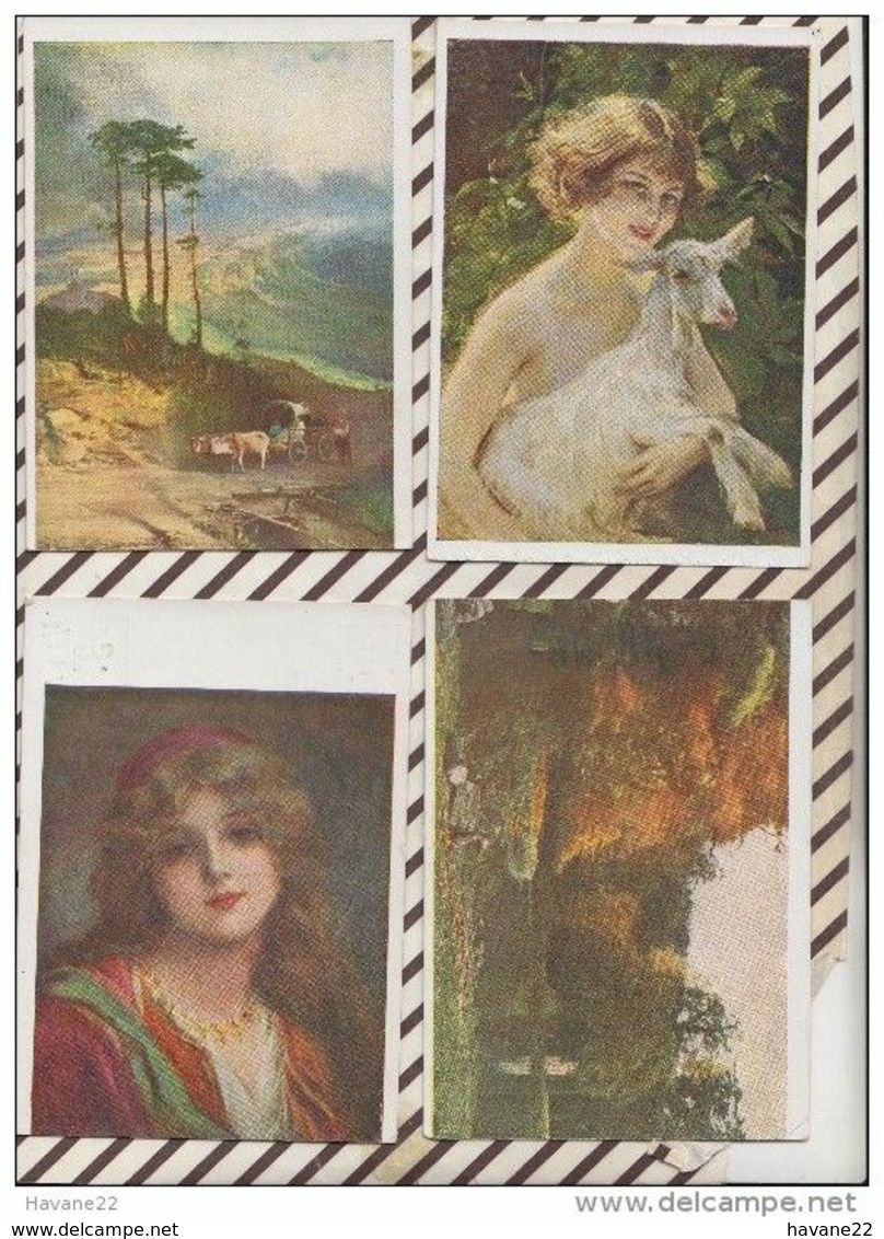 4AG1768 Lot De 8 Cartes TABLEAUX UNION NATIONALE DES GAZES DE GUERRE 2  SCANS - Pittura & Quadri