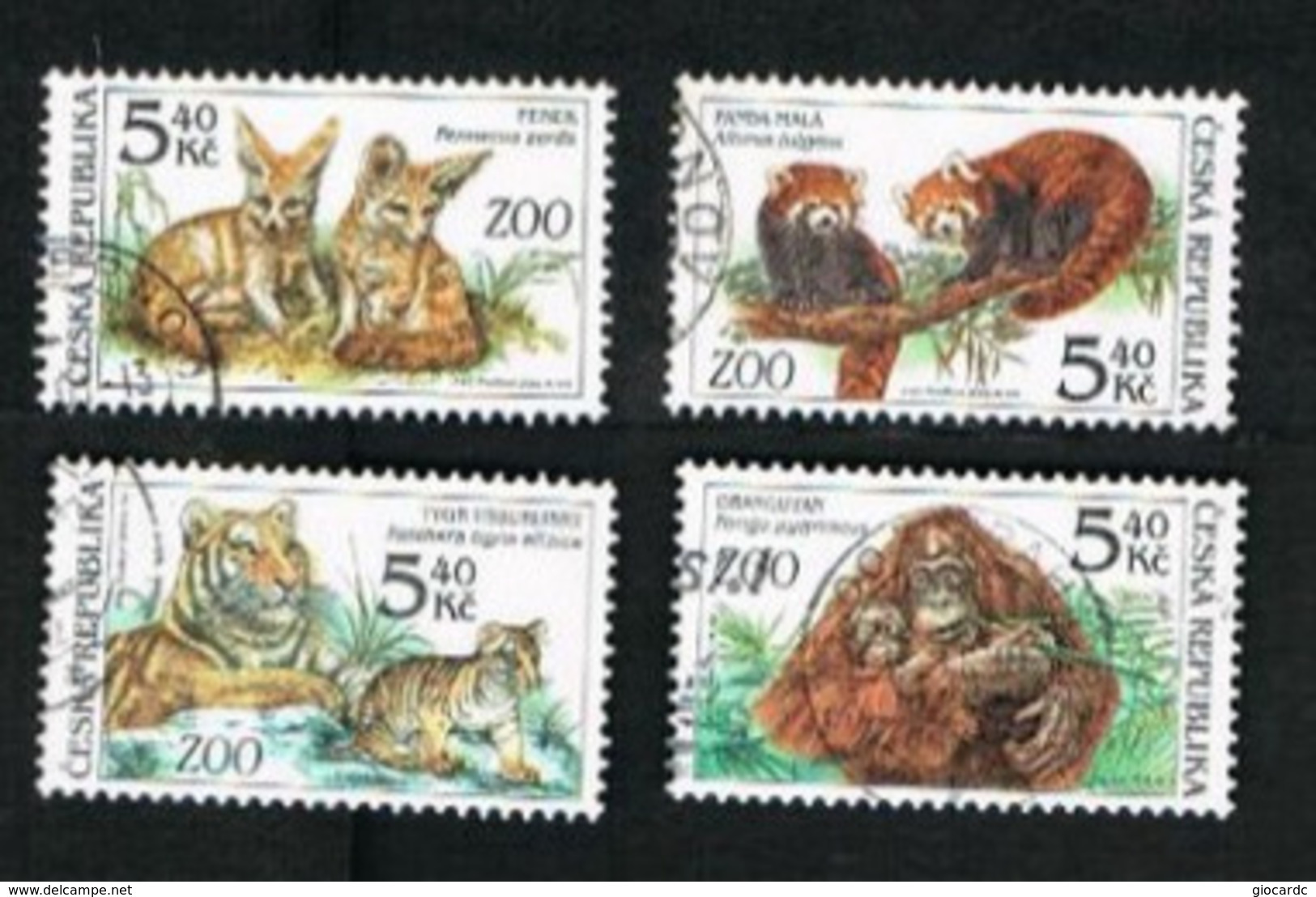 REP. CECA (CZECH REPUBLIC) - SG 303.306 -  2001  ZOO ANIMALS  (COMPLET SET OF 4) -   USED - Sonstige & Ohne Zuordnung