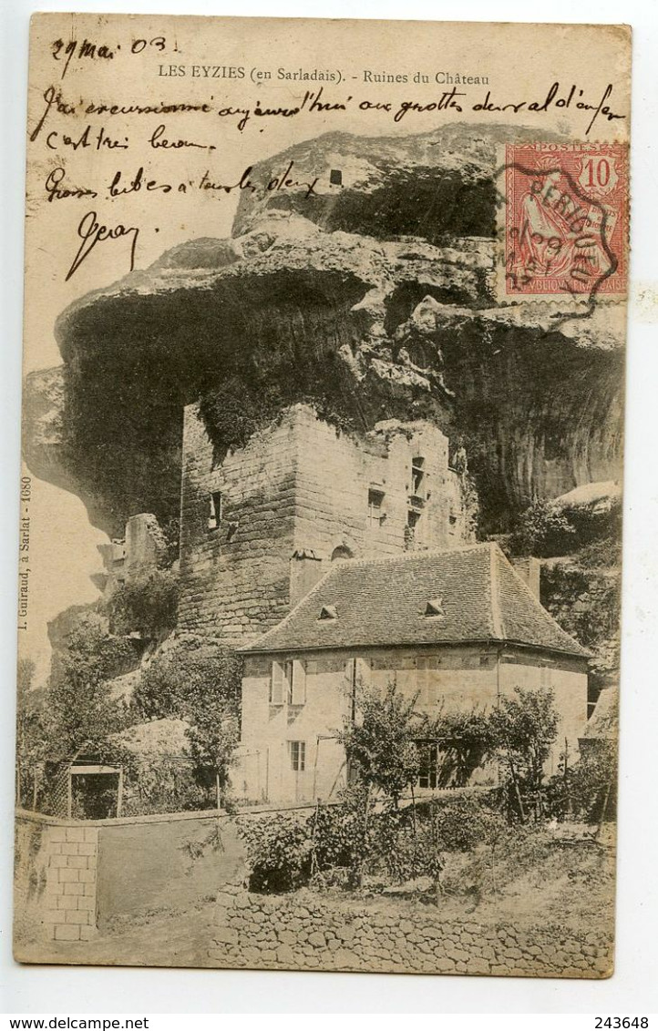 Les Eyzies Ruines Du Chateau - Autres & Non Classés