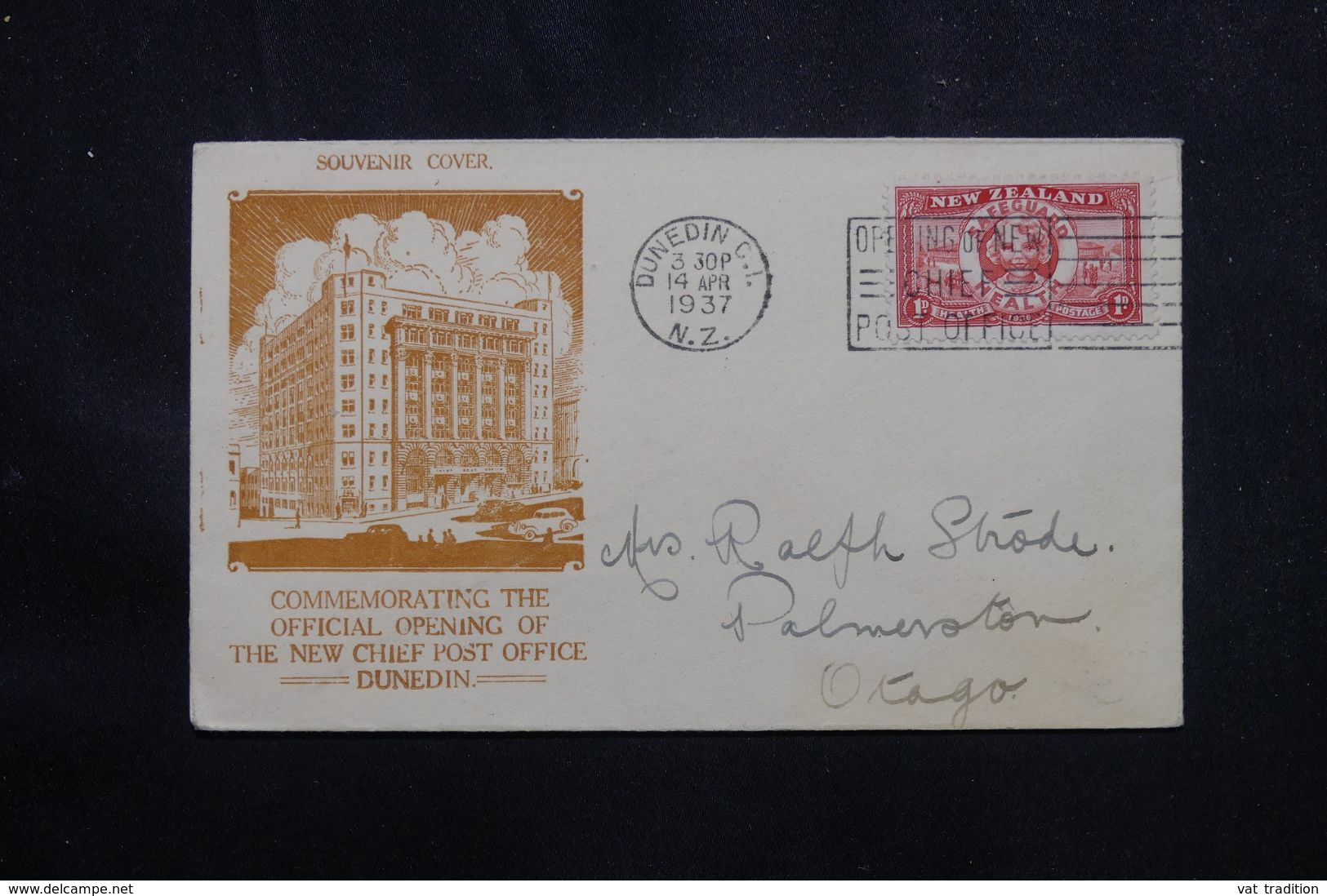 NOUVELLE ZÉLANDE - Enveloppe Souvenir De L'ouverture Du Bureau De Poste De Dundee En 1937 - L 70520 - Brieven En Documenten