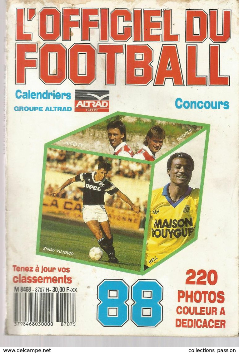 L'OFFICIEL DU FOOTBALL , 1988  , 210 Pages,  Frais Fr 4.95 E - Deportes