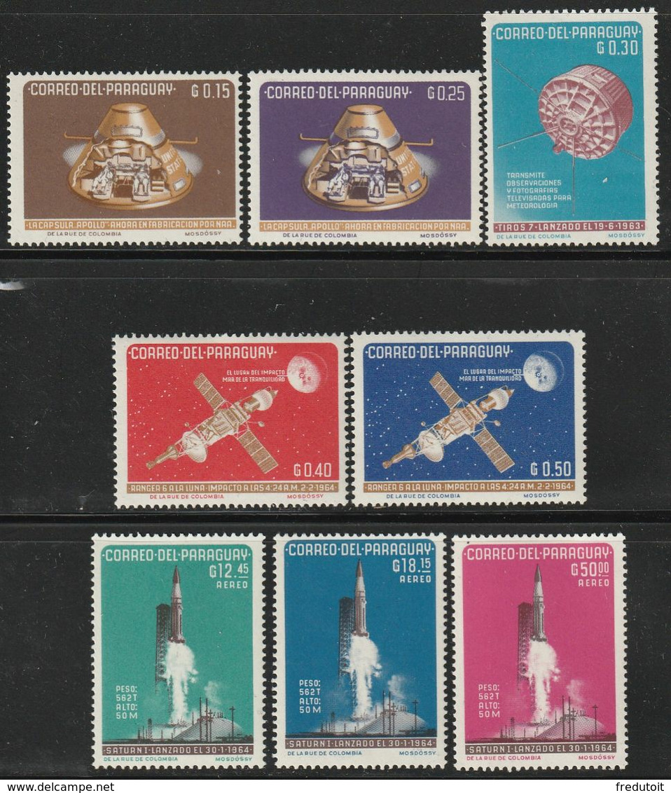 PARAGUAY - N°759/3+PA 385/7 ** (1964) Satellites Saturne - ESPACE - - Sud America