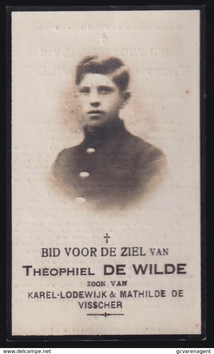 GEVALLEN ROOZENDAEL GESTORVEN DUINKERKEN 23 OKT 1914 - THEOPHIEL DE WILDE   DESTELBERGEN 1897   2 SCANS - Compromiso